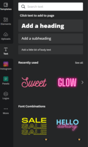 Using Canva for Text